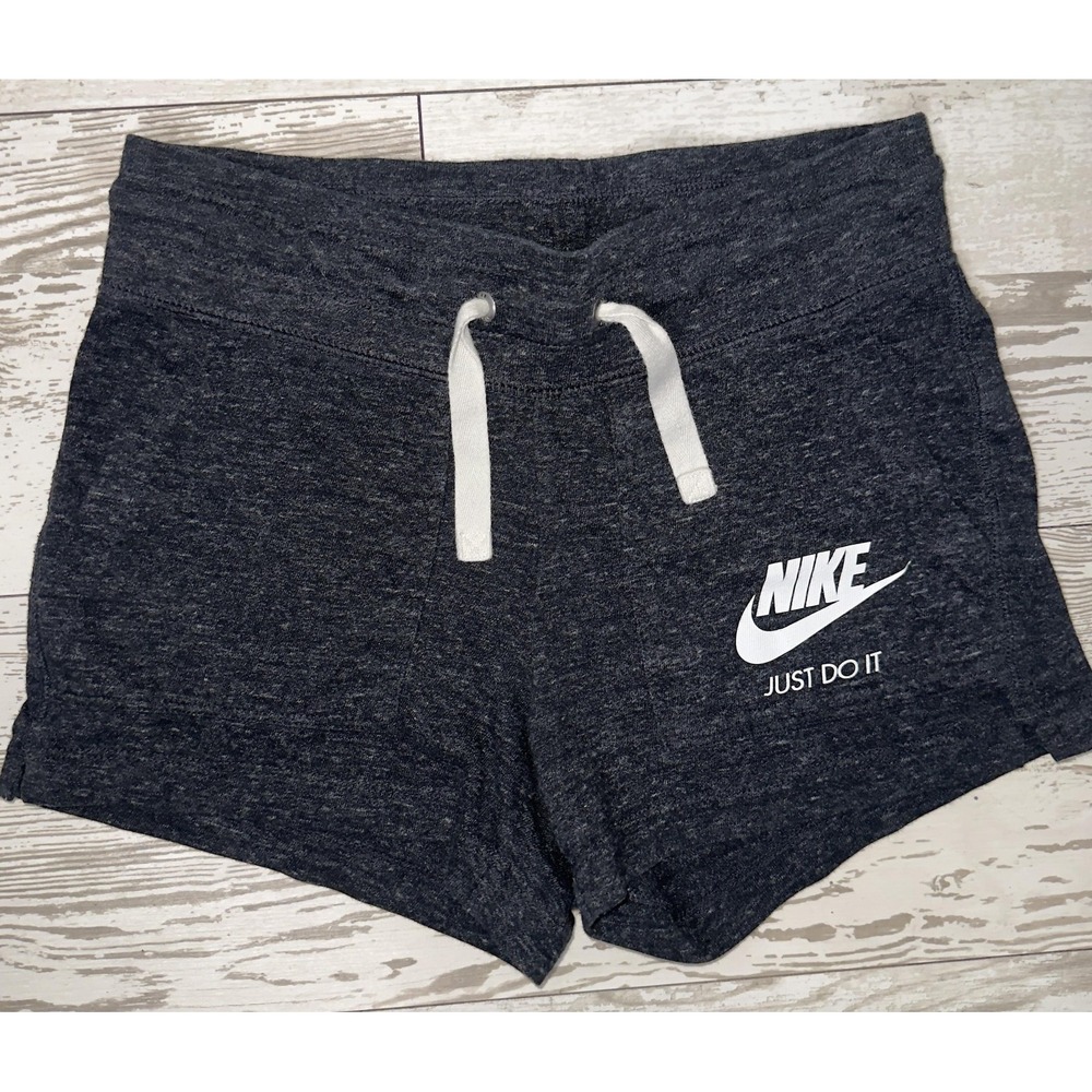 Nike Shorts Womens Small Gray Just Do It 3 Inseam Sweat Drawstring Pockets